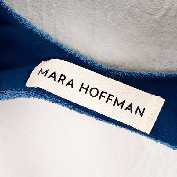 NEW Mara Hoffman Rio Knot Front Scoop Neck Bikini Swim Top in Slate Blue - Picture 10 of 13